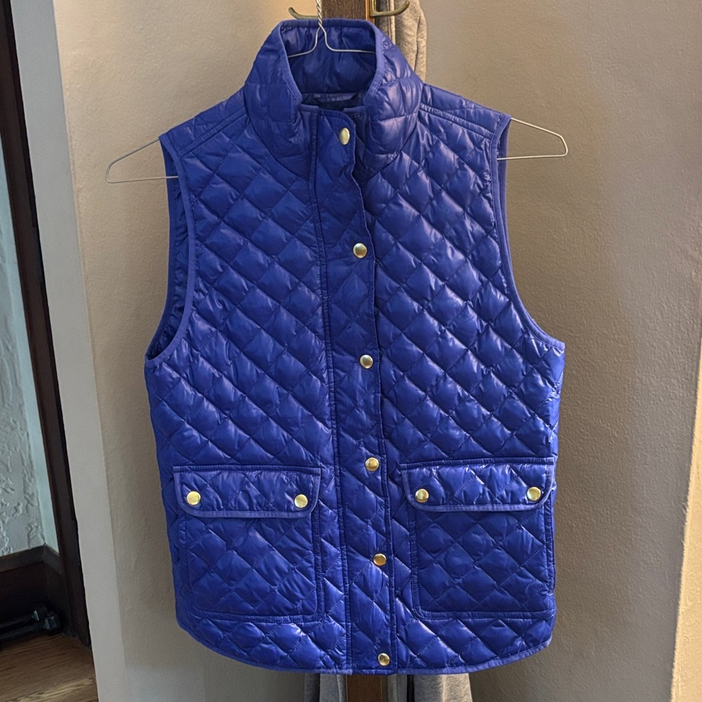 J. Crew Royal Blue Quilted Women’s XS Puffer Vest